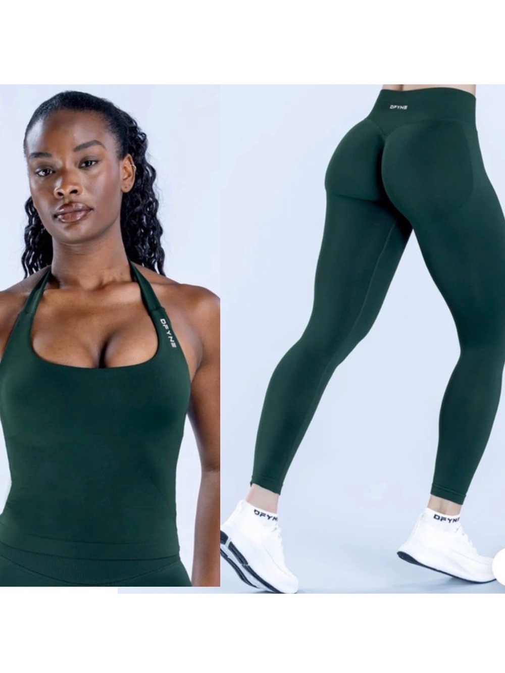 DNVNE High-Waist Sculpting Leggings in Dark Green